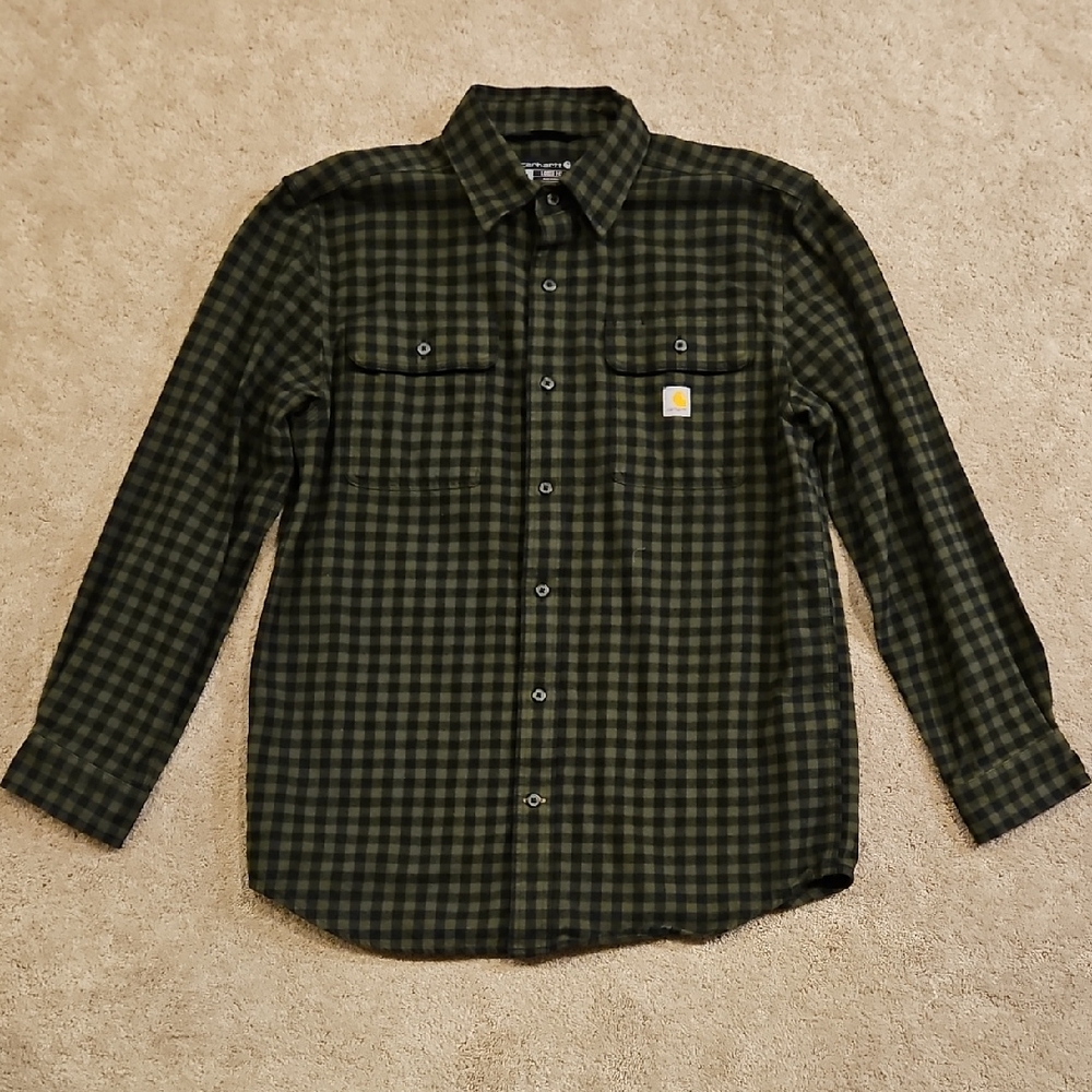 Carhartt Men's Dark Green Checkered Shirt